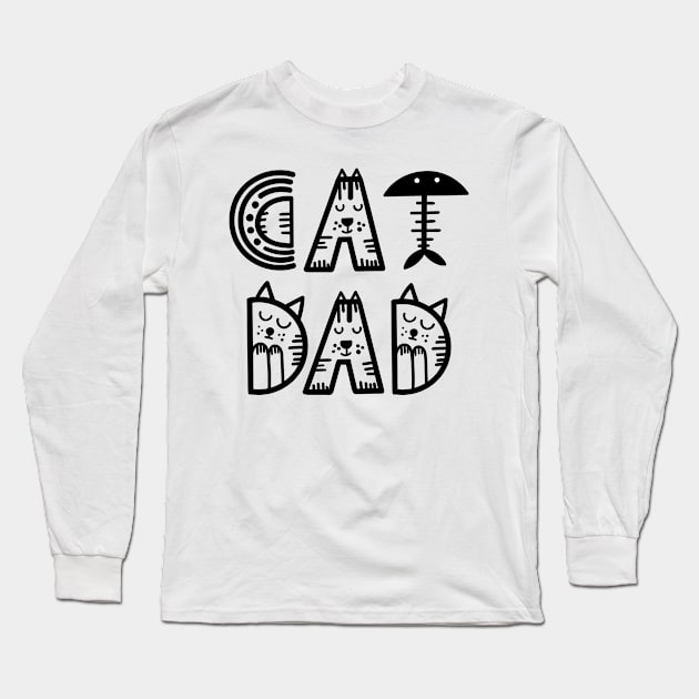 Cat Dad Light Long Sleeve T-Shirt by Jackbot90s